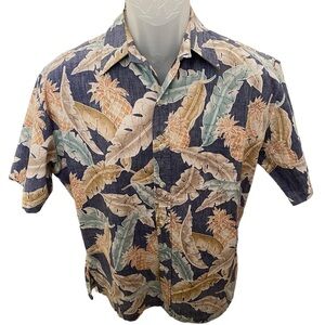 TORI RICHARD Aloha Hawaiian Reverse Print Collared Shirt Men S Small